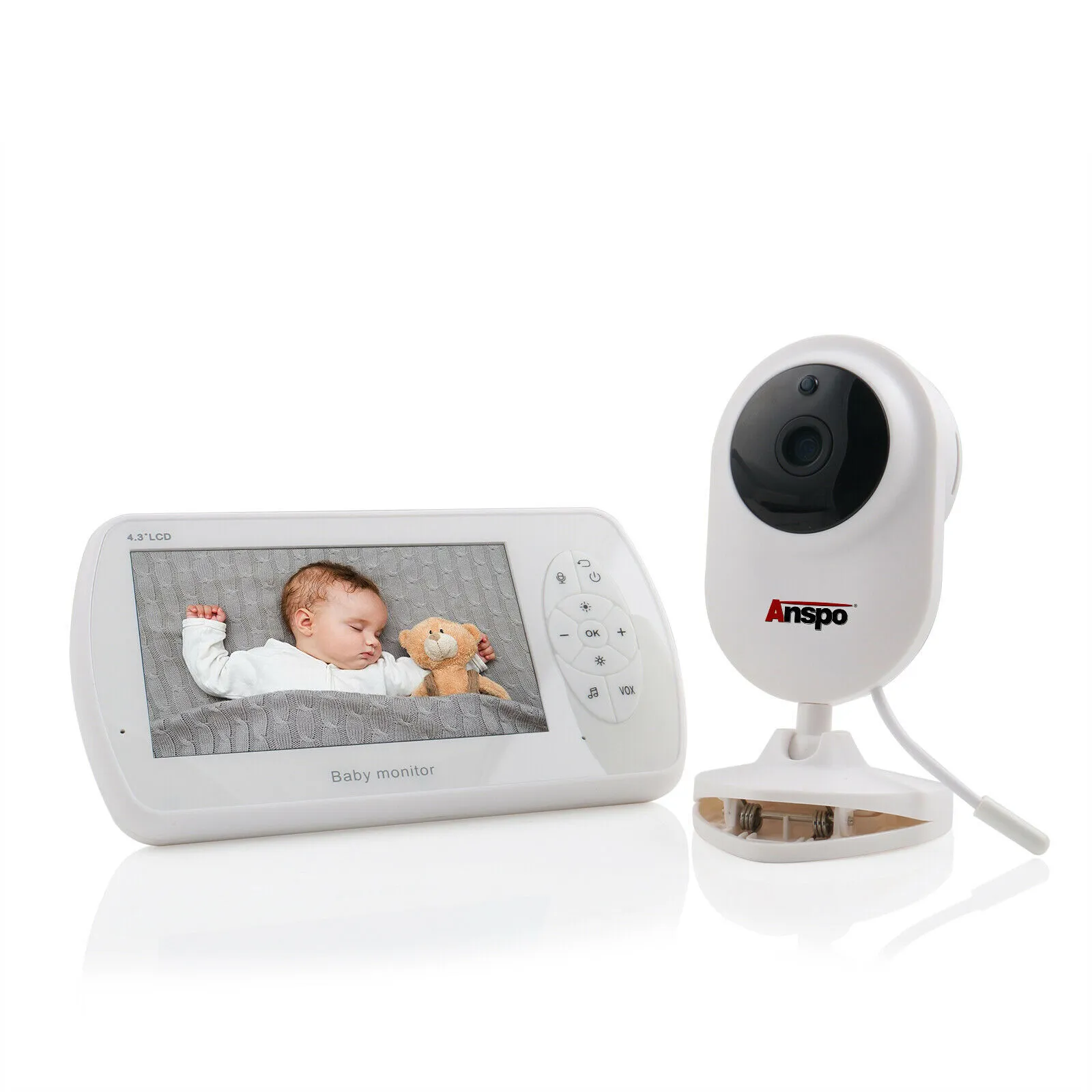 4.3Inch Digital Baby Monitor Camera Wireless Video 2 Way Audio Talk Night Surveillance Security