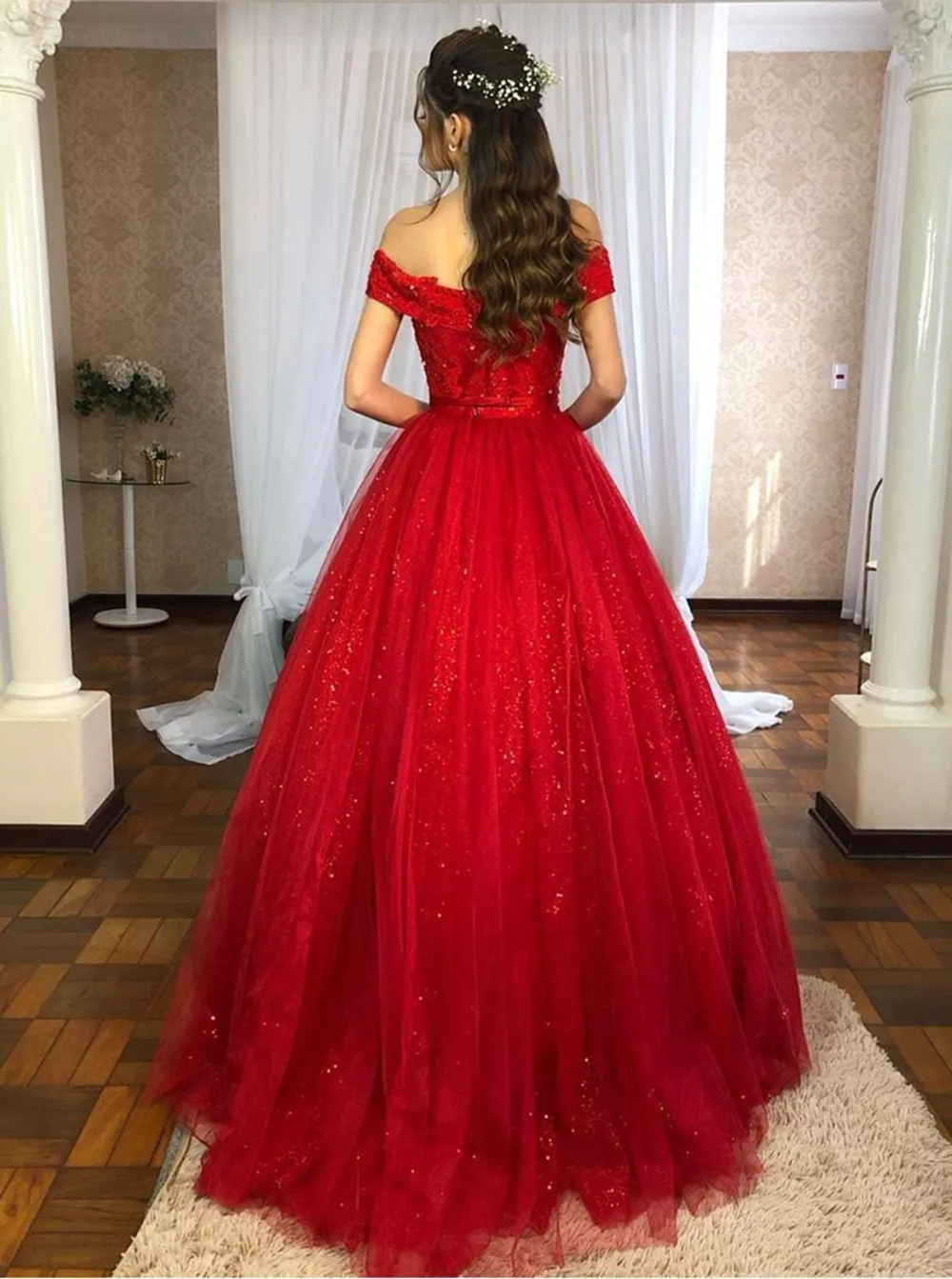 red gala dress