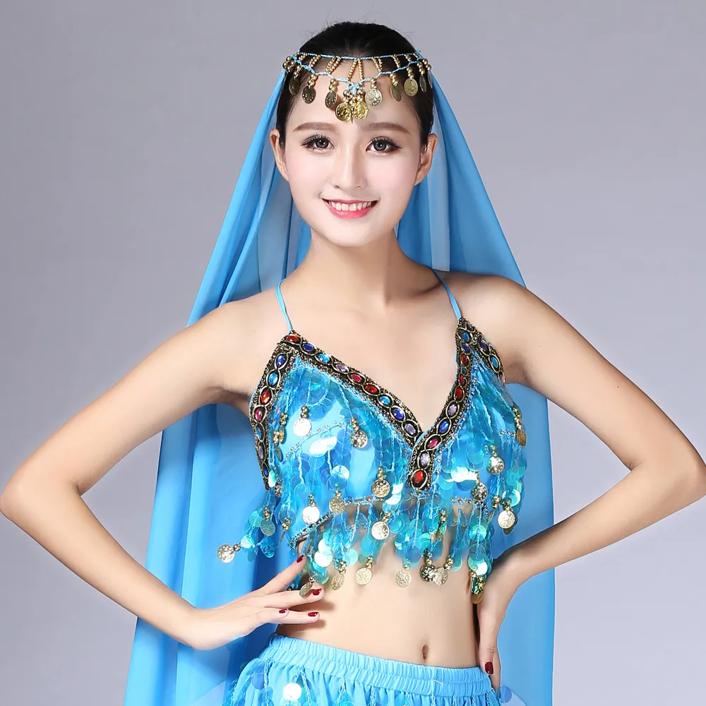 Rainbow Sequin Tassel Mermaid Mirror Festival Body Harness Bra Bralette Crop Top Beading Coins Lace up Chiffon Boho Cami Top J190427