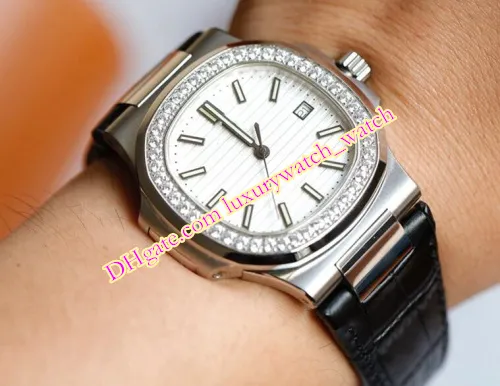 Nouveau style montre hommes mouvement mécanique automatique saphir lumineux étanche à l'eau Cal.324 SC Date diamant lunette hommes Eta 5711 / 1A-011 montres platine bracelet en cuir 40mm