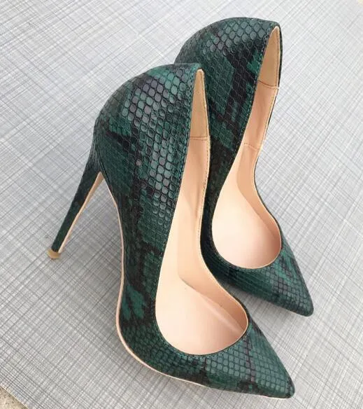 Green BB Snakeskin Heels by Manolo Blahnik on Sale