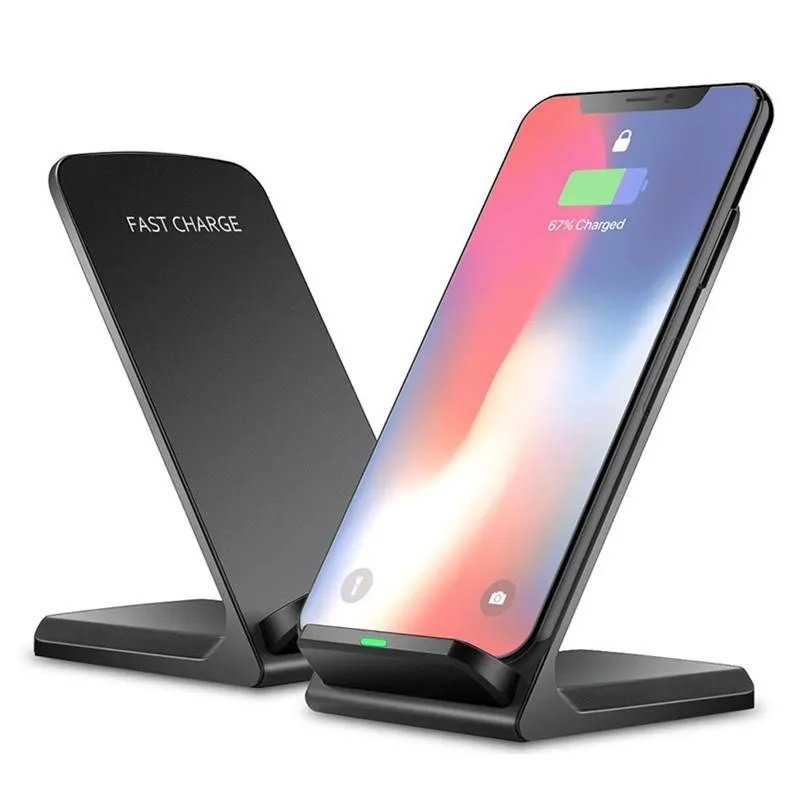 2 Coils Fast Wireless Charger Qi Wireless Charging Stand Pad For iPhone X 8 8Plus Samsung Note 8 S8 S7 all Qi-enabled Smartphones