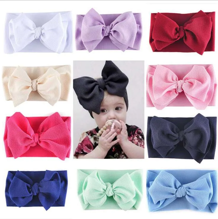 INS Cute Baby Hairbands 15 Colori Elastici Neonati Fasce Hairbands Toddler Bow Fascia Hairbands Turbante Baby Headwear Head Wrap 300p