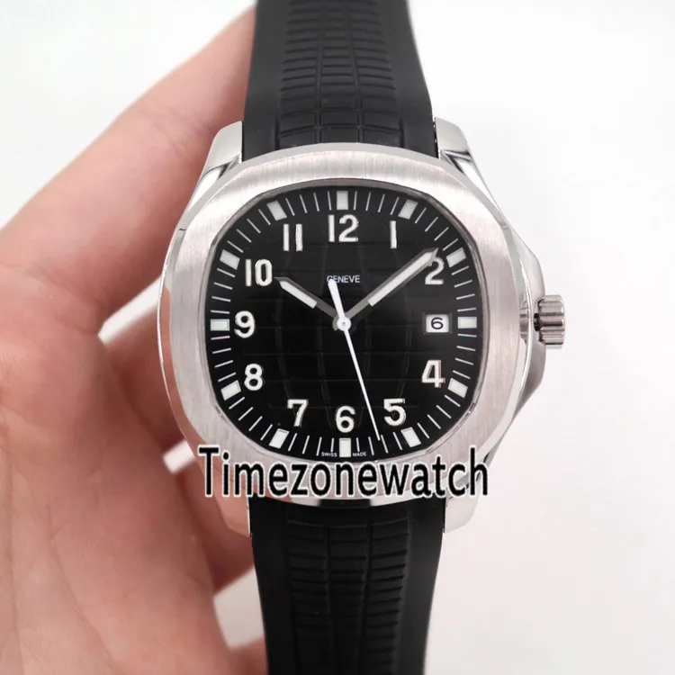 Nuovo Aquanaut 5167A-001 cassa in acciaio quadrante nero quadrante automatico orologio da uomo in gomma nera orologi di alta qualità a buon mercato per Timezonewatch E21e5