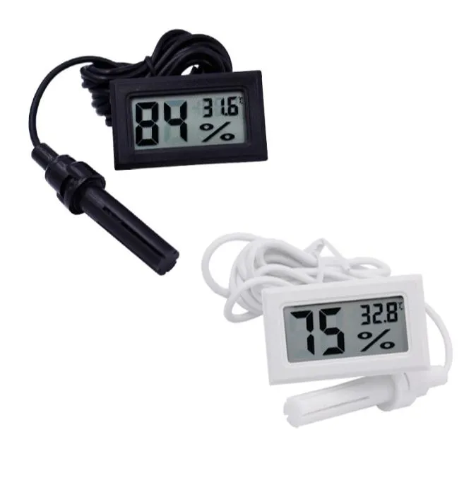 Mini Digitale LCD-thermometer Hygrometer Temperatuurvochtigheid Meter Thermometer Sonde Wit en zwart Op voorraad Gratis verzending SN2476