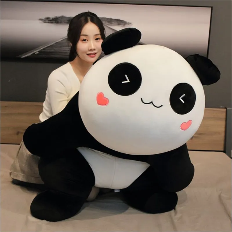 Super zachte panda pop knuffel gigantische cartoon knuffel bear poppen slaapkussen voor kinderen baby cadeau deco 51inch 130cm dy50799