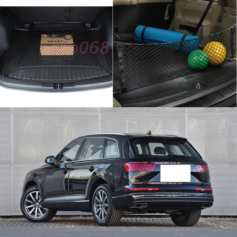 Pour AUDI Q7 modèle voiture Auto coffre arrière organisateur de chargement stockage Nylon plaine Vertical filet de siège