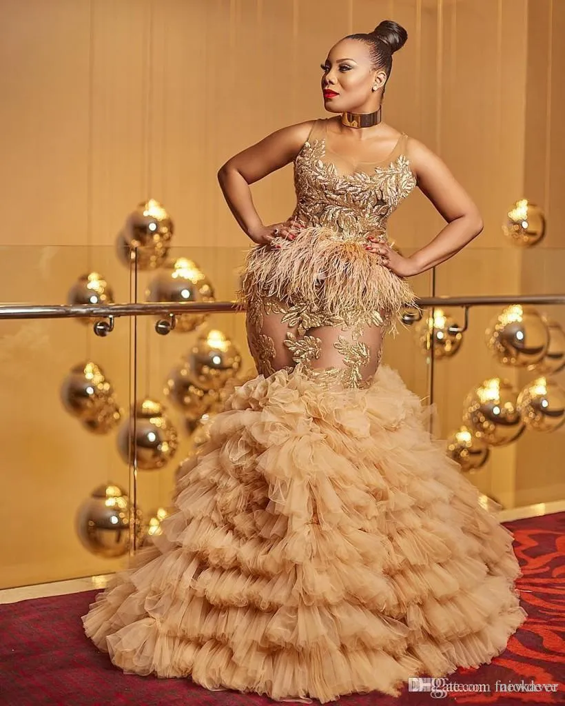 Gold mermaid prom dresses 2019 sales