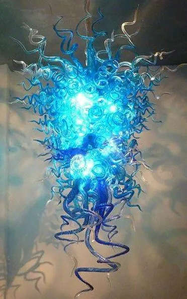 Lâmpada design exclusivo tubulações torcidas lâmpadas de arte country stair de alta qualidade azul colorido murano vidro antigo candelabro iluminação