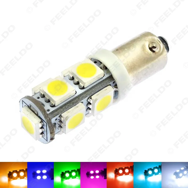 50 pz 7-color BA9S T4W 1895 5050 chip 9SMD 9led auto LED lampadine lampadine luce di lettura leggera DC12V # 3408