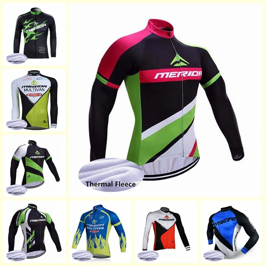 2019 équipe MERIDA cyclisme hiver maillot polaire thermique hommes vélo vêtements de sport séchage rapide manches longues vêtements de course U101809