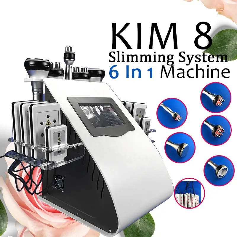 Novo modelo 40K Cavitação de lipoaspiros ultrassônicos 8 almofadas LLLT LIPO MACHINE DE SLIMAM