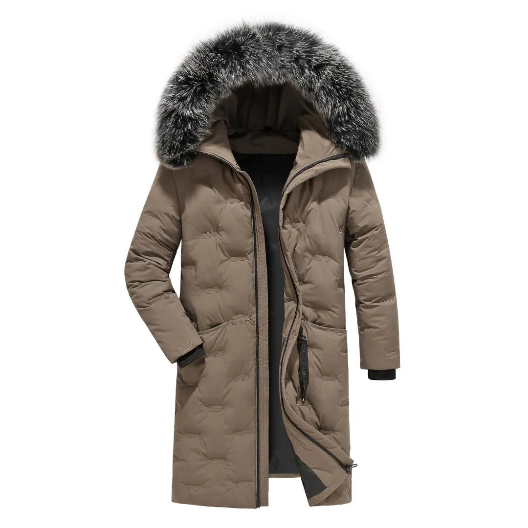 Winterjacke Luxus Pelzmantel Herren Parka Mantel Herren Jacke