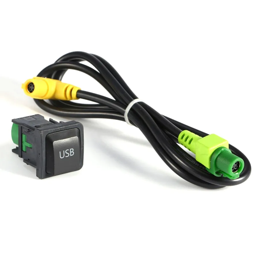 Video audio samochodowe RCD510 RNS315 Aux USB Cable Adapter Przełącznik Wtyczka dla VW Golf 6 Passat B6 B7 CC Touran Polo223Q