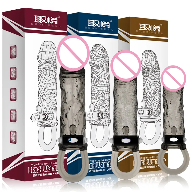 Vibrating Penis Sleeve With Ring Reusable Male... From Gou06, $7.84