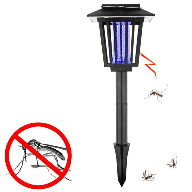 Solar Powered Mosquito Killer Lampor Bug Zapper Insect Pest Killer Solar Lawn Light för Garden Fence Yard Street Path Walkway