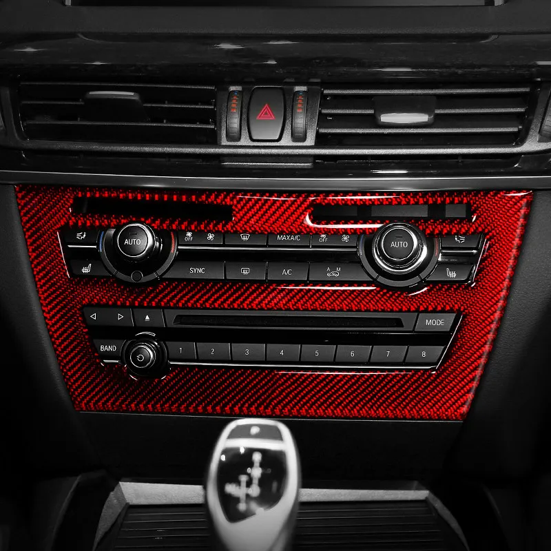 Koolstofvezel Airconditioning CD Frame Decoratie Cover Sticker Trim Voor BMW X5 X6 F15 F16 2014-2019 Auto Interieur Accessoires