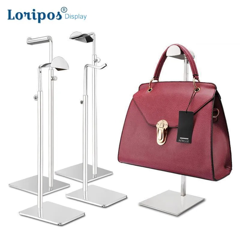 Bolsa de metal pendurar exibição rack rack hap estand stand mesa de peruca suporte suporte de suporte de tampa de tampa de tampa de tampa de tampa prateleira de pouso metal