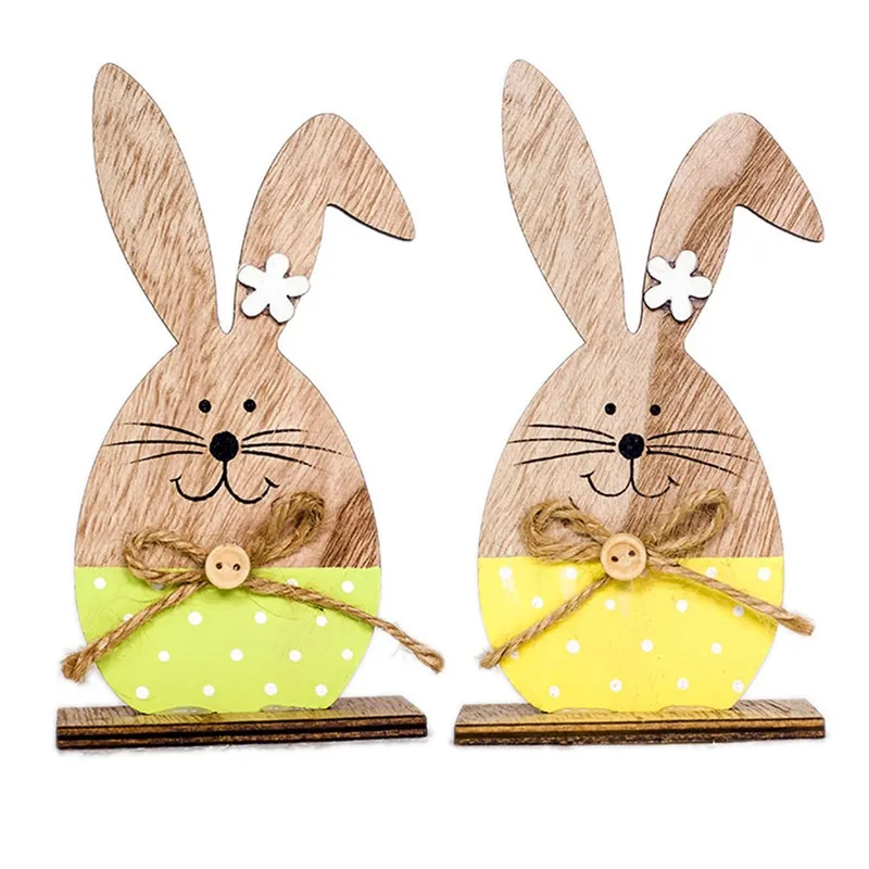 Chenyu Decorazione Pasquale In Legno A Forma Di Coniglietto 16x13 Cm – Perfetta Per Porte, Finestre, Camini E Camere – Regalo Carino Per Famiglia E Amici