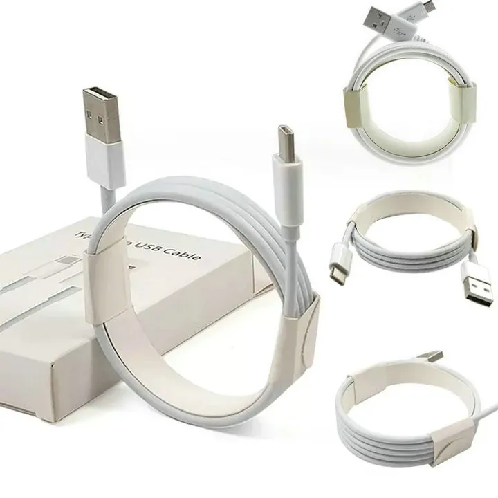 Type-C USB-kabel Bra kvalitet Micro USB Snabbladdningsdatum-kablar C Type-laddsladd för NOTE 20 NOTE 10 S20 mobiltelefonkablar med detaljlåda