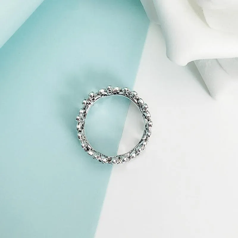 Novo autêntico 925 sterling prata mulheres anel de casamento conjunto caixa original para pandora cz diamante flores moda anel de luxo
