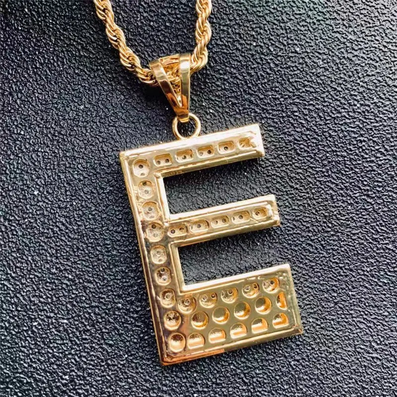 Teeny Tiny Floral Letter E Necklace