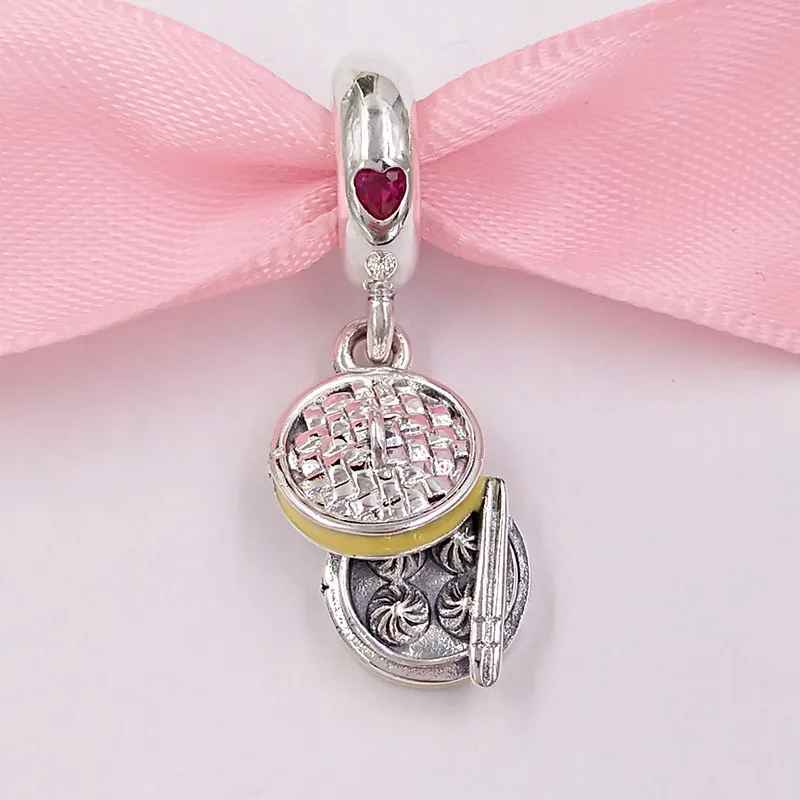 Autêntico 925 SERLING SLATER SHIGHS chineses Bao Dangle Charm Charms Charms Charm