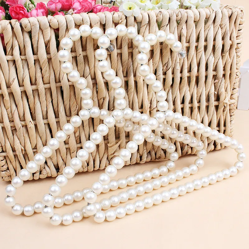 20cm Plastic Pearl Beaded Clothes Dress Coat Hangers Wedding For Pet Kid Children Save-Space Storage Organizer