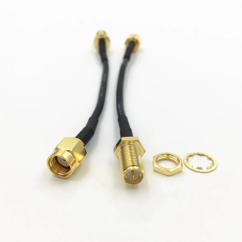 RG174 Cabo RP-SMA Plug Masculino para RP SMA Feminino Jack RF Pigtail Wire Conector