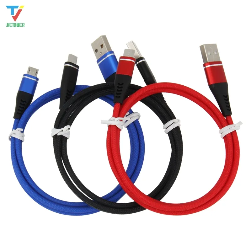 100pcs/lot Shredded fish micro usb type-C USB C Braided Fabric Cloth Data Cable for Type-c micro usb Android Cable for xiaomi