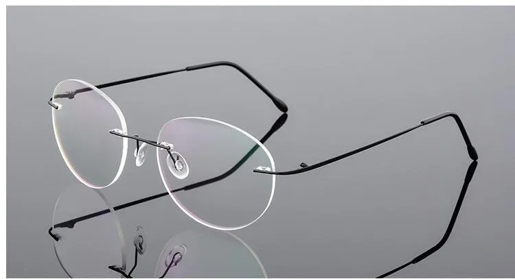 Round rimless glasses deals