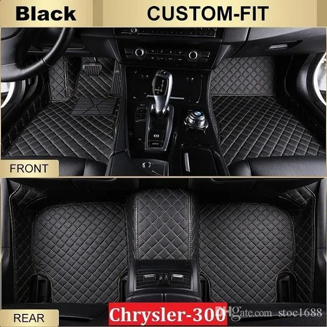 SCOT Car Floor Mats for Chrysler300 2012-2014 All Weather Carpets Custom Fits-Black Left-Hand-Driver-Model