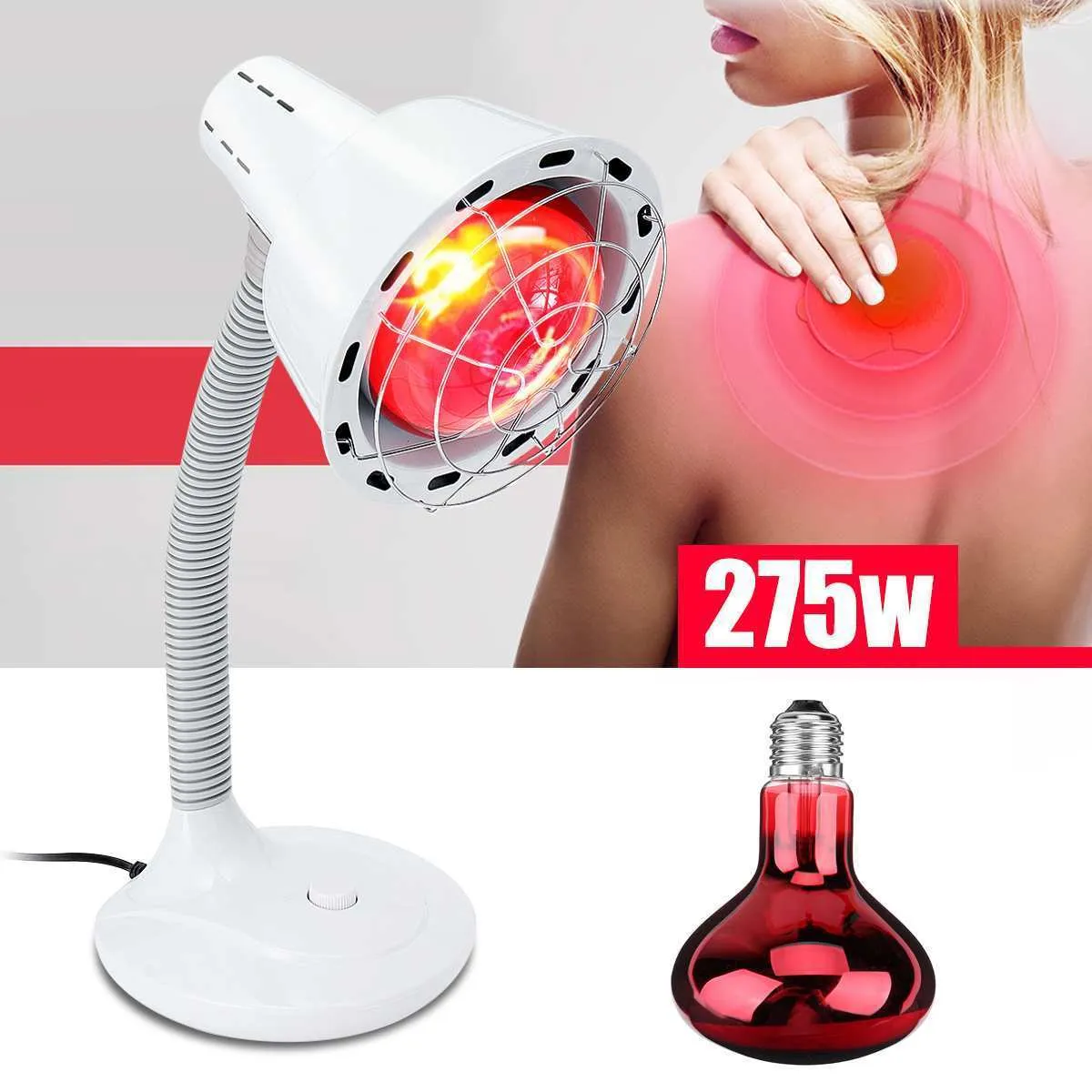 275W 220 V Pijnontlasting Gezondheid Bol Fysiotherapie Instrument Massage Gezondheid Infrarood Warmtamp Lamp Verwarming Therapie Licht Therapeutische SH190727