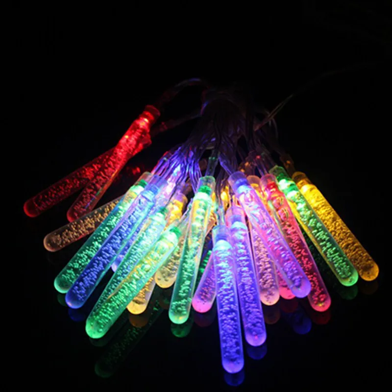 Tubes à bulles solaires LED, guirlandes d'éclairage d'extérieur étanches pour jardin, maison, fête de mariage, décoration d'arbre de noël