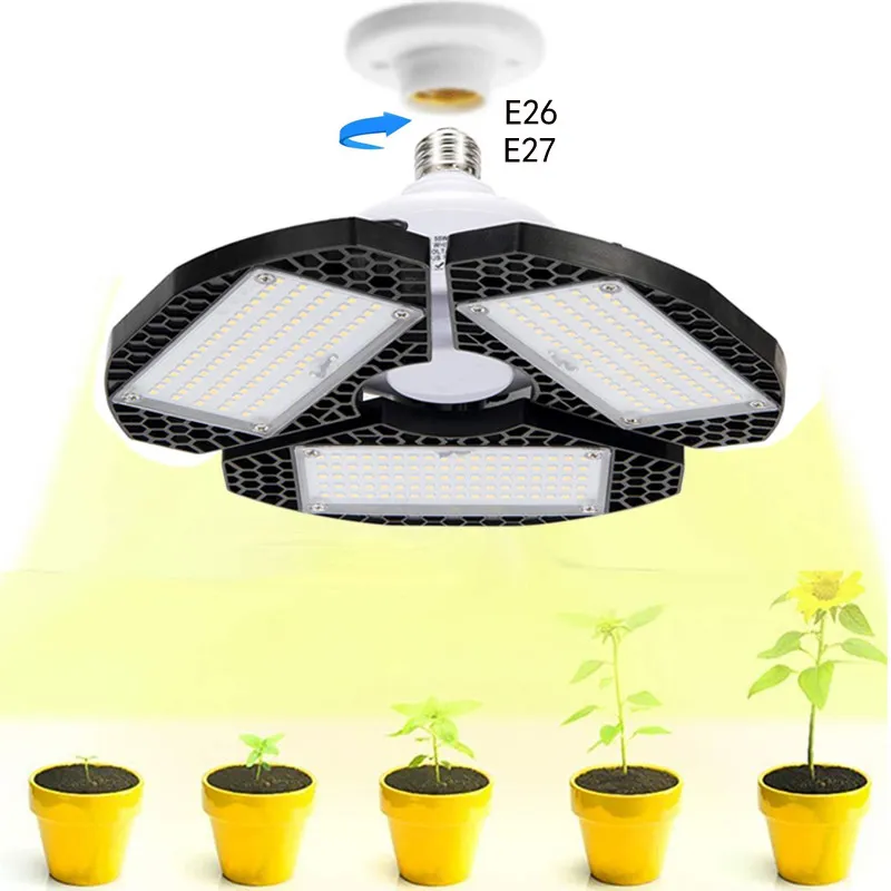 Full Spectrum 50W LED Grow Light E27 E26 High Bay Garage Lamp for ...
