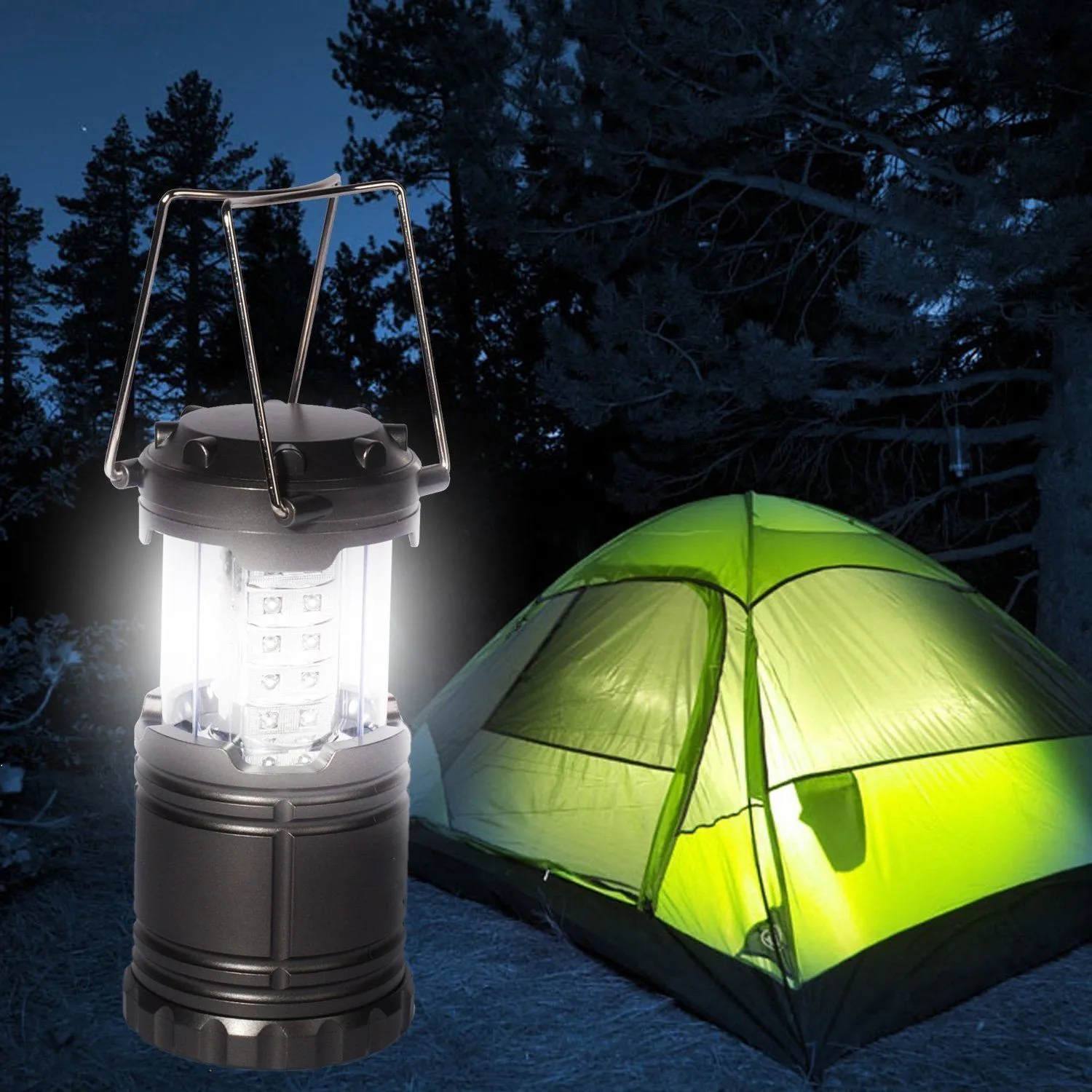 Lanternes extérieures portatives 30 LED lumière de Camping pour la pêche lampe de tente touristique pliable