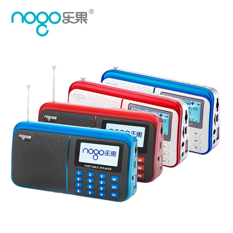휴대용 NOGO R909 스피커 여행 MP3 스피커 지원 USB / TF 카드 MP3 플레이어, FM 라디오, LCD 캘린더 및 알람 시계 야외 서브 우퍼