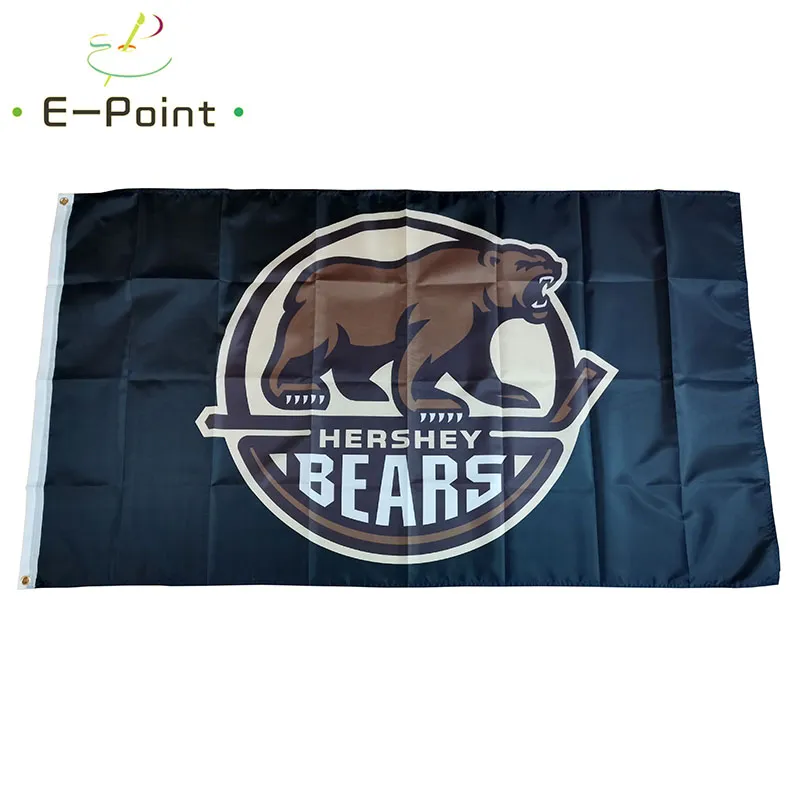 AHL Hershey Bears Drapeau 3 * 5ft (90cm * 150cm) Polyester Bannière décoration volant maison jardin Festive cadeaux