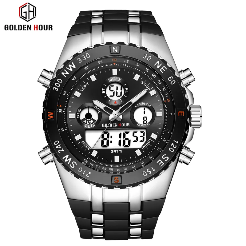 Reloj Hombre GoldenHour Luxury Men Watch Erkek Kol Saati Automatic Sport Military Army Fapporation Man Watch Relogio Masculino249f