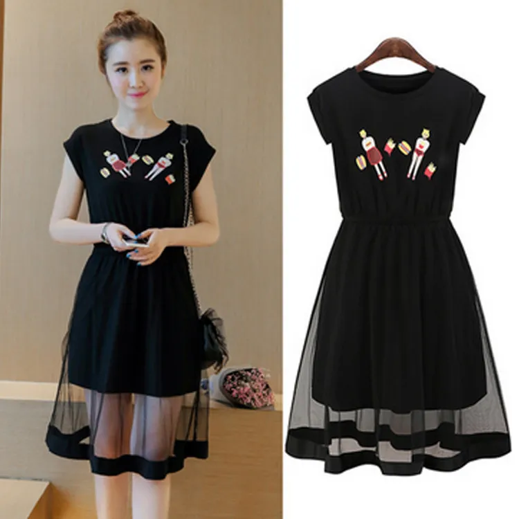 Children Costume Summer Dress Black Teens Dresses 2016 Age 12 13