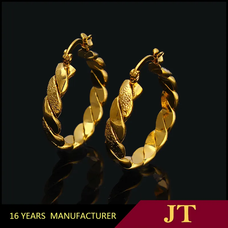HUGE 18ct YELLOW BIG GOLD FILLED PLATED LARGE HOOP EARRINGS 26MM286p