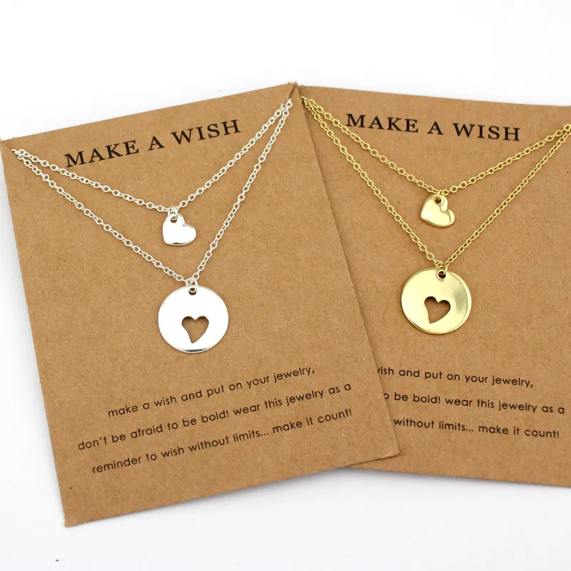 Heart Moon Star Necklaces Set Mom Daughter Sister Best