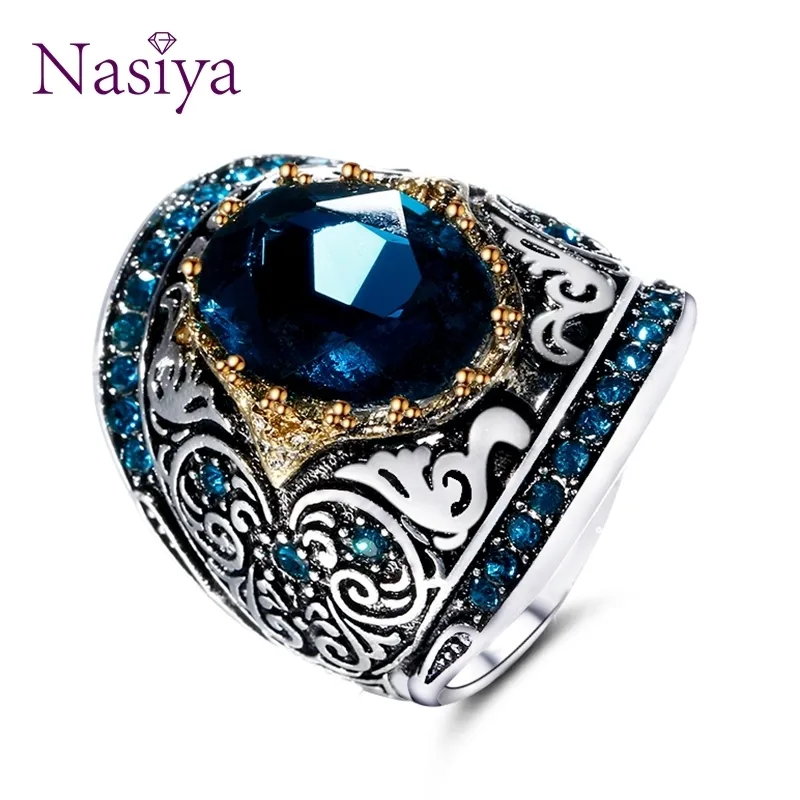 Peacock Blue Gemstone Rings 925 Sterling Silver Jewelry Vintage Gifts For Women Men From Mart02 13.14 DHgate.Com