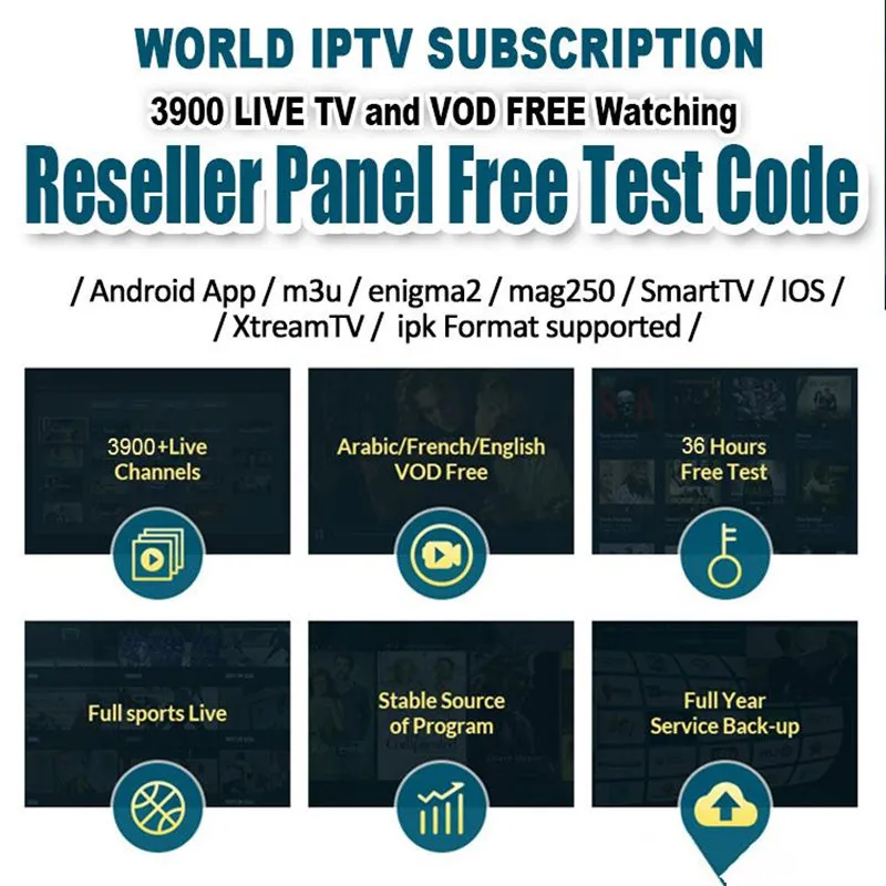 3800+ canais 4500+ VOD IPTV conta para Android Smart TV caixa abonnement IPTV 30 + países IPTV assinatura França Portugal árabe