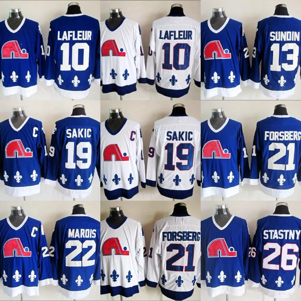 Quebec Nordiques Winter Classic Uomo 10 Guy Lafleur 13 Mats Sundin 21 Peter Forsberg 26 Peter Stastny 19 Joe Sakic 22 Maglia Mario Marois