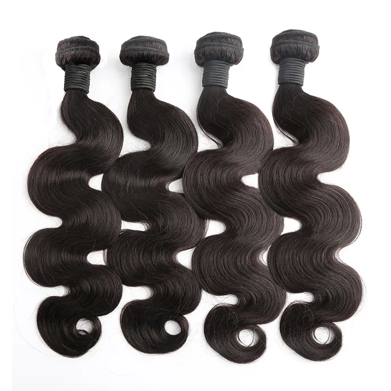 Greatry 100% Indian Hair Extensions Nieprzetworzone Human 8 "-30" Weft Weave Brazylijski Peruwiański Ciało Fala Naturalny Kolor Dziewiczy Włosy 4szt