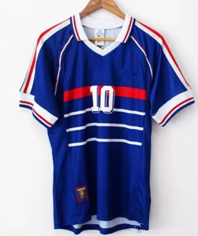 10 ZIDANE 1998 RETRO VINTAGE 2006 2010 HENRY MAILLOT DE FOOT Таиланд Качественные футбольные майки униформа Футбольные майки рубашка Мужская рубашка