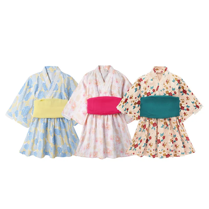 Roupas Étnicas Bebé Menina Macacão Estilo Japonês Kawaii Meninas Floral  Impressão Kimono Vestido Para Crianças Traje Infantil Yukata Roupa Asiática  De $169,37