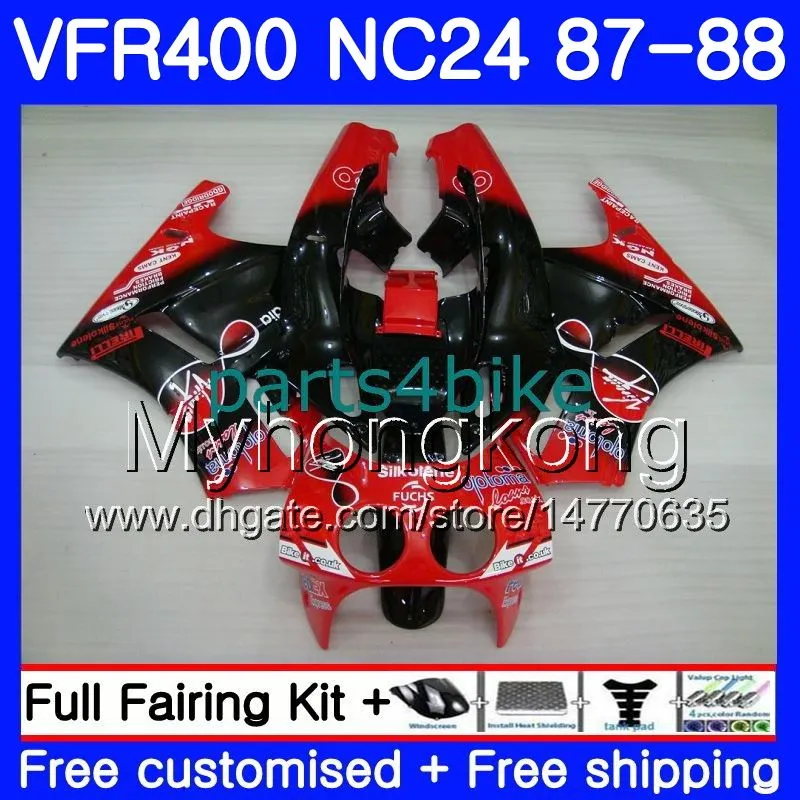 هيكل لهوندا RVF400R VFR400RR RVF400RR VFR400R القلنسوة الحمراء 1987 1988 267HM.47 VFR400 R NC24 V4 RVF VFR 400 R VFR 400R 87 88 Fairing kit