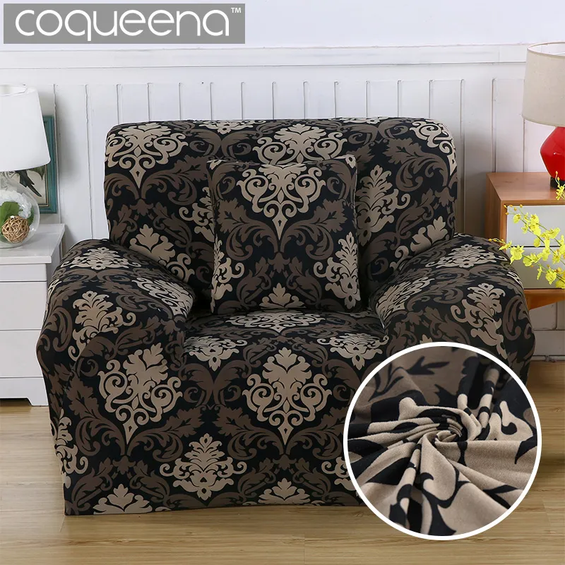 Evrensel elastik streç kanepe kapak koltuklar için 1 koltuk sandalye oturma odası dekoratif mobilya% 100 polyester kapakları